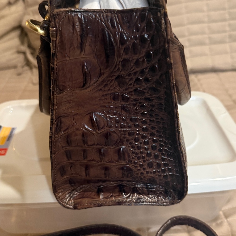 Brahmin Espresso Crocodile Embossed Handbag - Picture 6 of 17